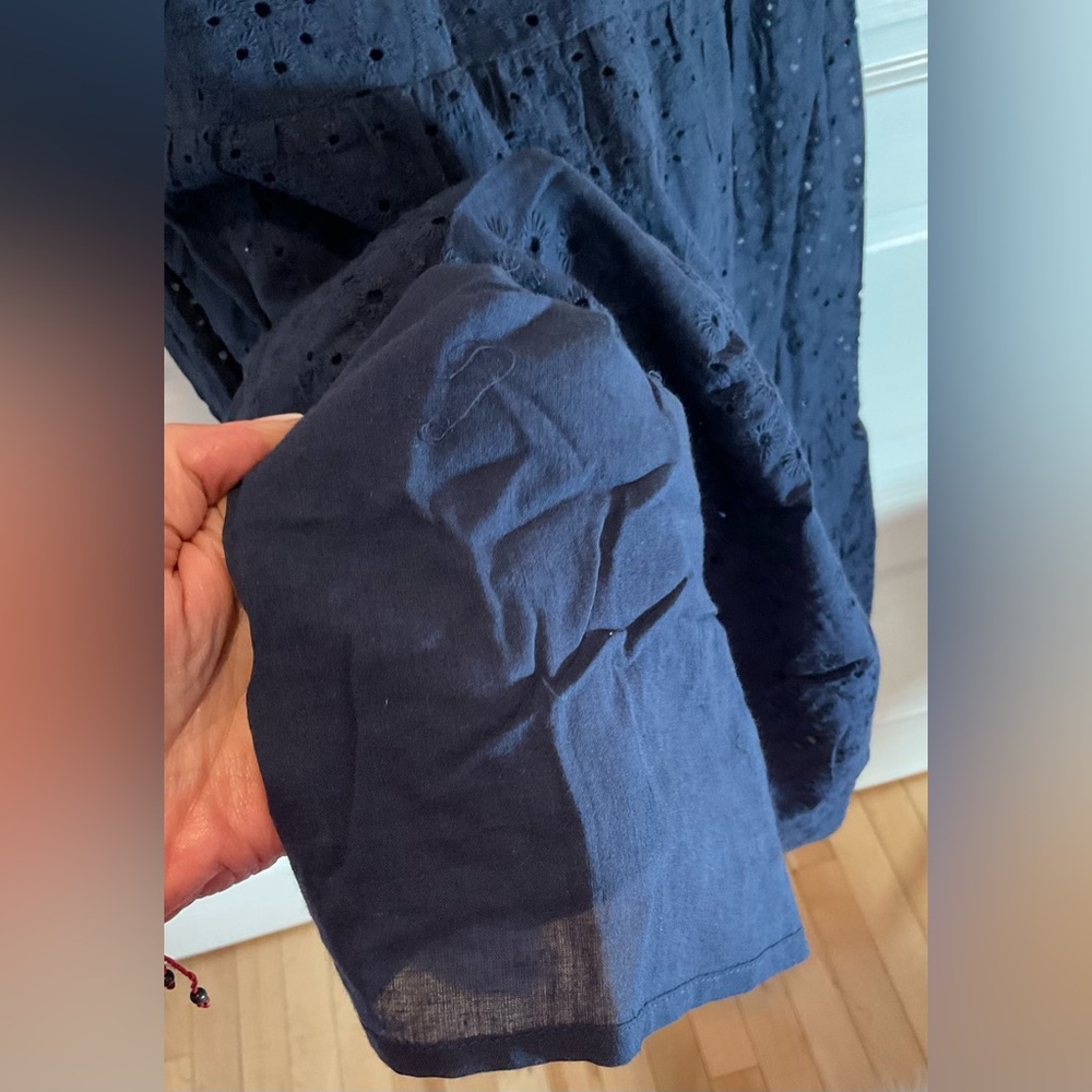 Elegant Navy Blue Sleeveless Dress - Picture 6 of 15